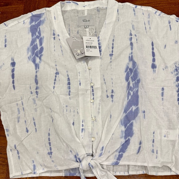 Rails Thea Tie Waist Blouse, Cloud Tie Dye, Small - Picture 6 of 12